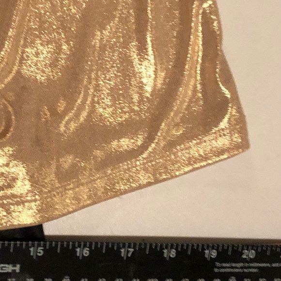 Boston Proper size large gold metallic halter draped neckline lots of stretch - Picture 4 of 6